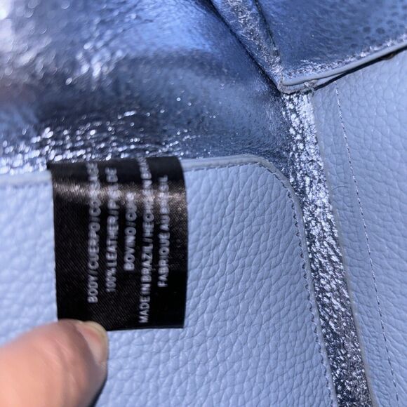 Botkier Hudson Hobo Azurra Pebbled Leather Gunmetal Hardware New Zip Handles - Picture 11 of 12